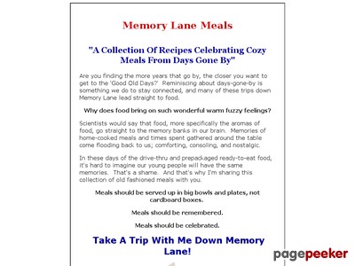 Memory Lane Meals