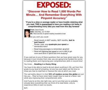 Speed Reading Acceleration Secrets Course by Dave Eaves